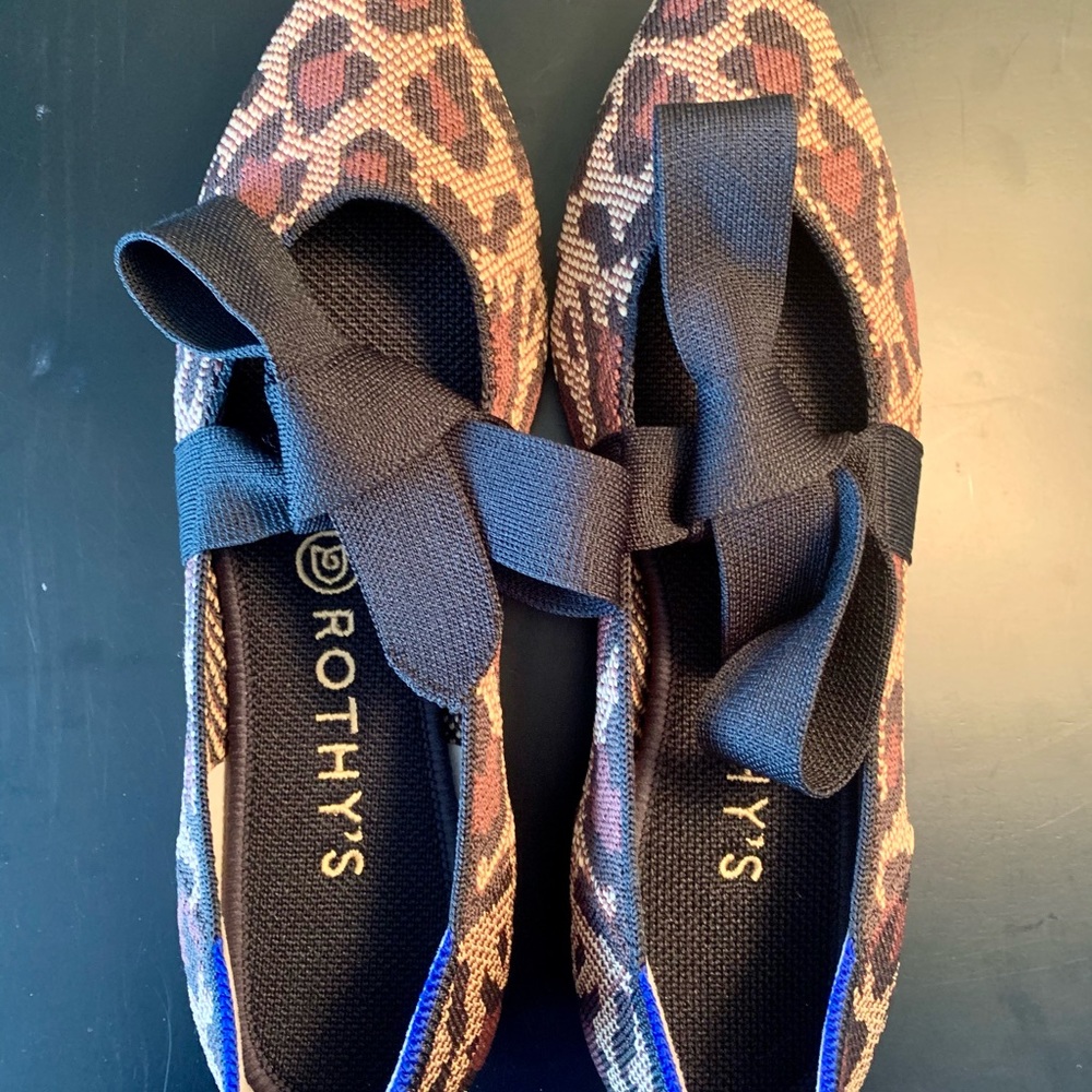 Rothy’s Wildcat Leopard Ballerina Mary Jane 8.5